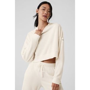 ALO Yoga Cream Ribbed Sweater